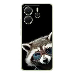 Силіконовий Чохол з Энотами  на Xiaomi Redmi Note 14 4G (Стильний Єнот)