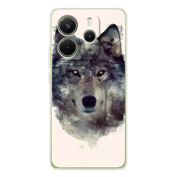 Чехол с рисунком «Волк» для Xiaomi Redmi Note 14 4G (EU)
