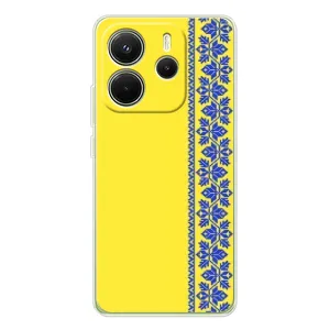 Силиконовый Чехол на Xiaomi Redmi Note 14 4G (Вышиванка на желтом)