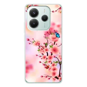 Чохол з картинкою Сакури на Xiaomi Redmi Note 14 5G (Метелики на сакурі)