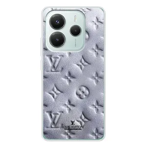 Текстурный Чехол Louis Vuitton для Редми Нот 14 5G (Белый ЛВ)