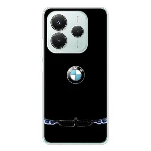 Силіконовий бампер з картинкою машини на Xiaomi Redmi Note 14 5G (Чорний BMW)