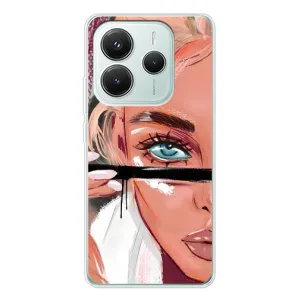 Силіконовый Чохол на Xiaomi Redmi Note 14 5G з картинкой Модных девушек (Дівчина та вії)