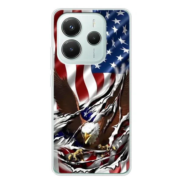 Чехол с рисунком «Флаг USA» для Xiaomi Redmi Note 14 5G