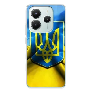 Чехол с картинкой (Патриотический ГЕРБ) на Xiaomi Redmi Note 14 5G (Герб и Флаг Украины)