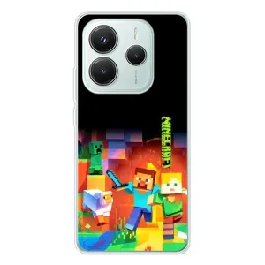 Чехлы для Xiaomi Redmi Note 14 5G (Персонажи Майн Крафт) (Герой Майнкрафт)