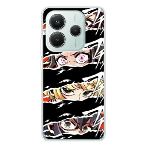 Силіконові чохлі з очіма Anime для Redmi Note 14 5G (Очі на чорному)