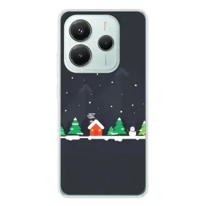 Силиконовый бампер на рождество для Xiaomi Redmi Note 14 5G (Город зимний)