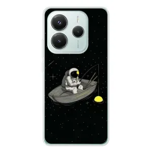 Силіконовый Чохол з принтом "Космонавти" на Xiaomi Redmi Note 14 5G (Космонавт на рибалці)