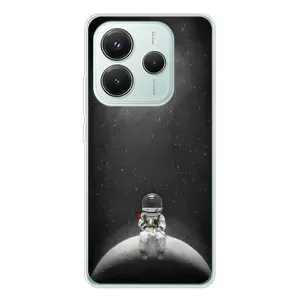 Силіконовый Чохол з принтом "Космонавти" на Xiaomi Redmi Note 14 5G (Космонавт романтик)