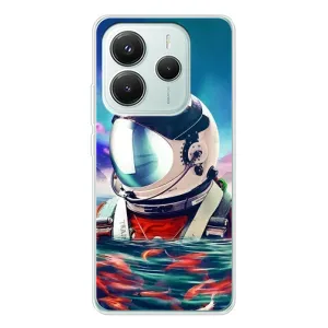 Силіконовый Чохол з принтом "Космонавти" на Xiaomi Redmi Note 14 5G (Космонавт у воді)