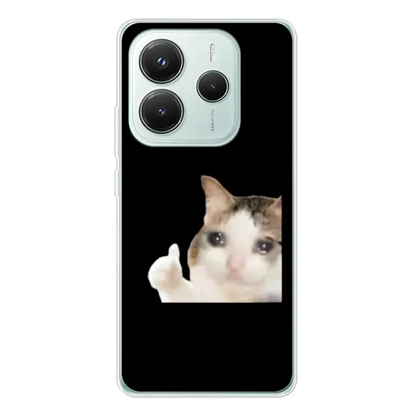 Чехол с рисунком «Кот в слезах» для Xiaomi Redmi Note 14 5G Чехол с рисунком «Кот в слезах» для Xiaomi Redmi Note 14 5G