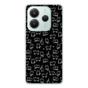 Чехол на тематику: Коты для Xiaomi Redmi Note 14 5G (Котики на черном)