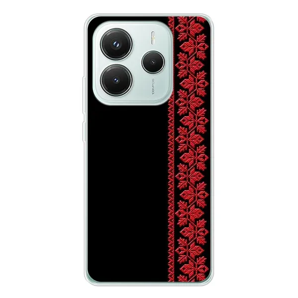 Чехол с рисунком «Красная Вышиванка» для Xiaomi Redmi Note 14 5G Чехол с рисунком «Красная Вышиванка» для Xiaomi Redmi Note 14 5G