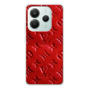 Текстурный Чехол Louis Vuitton для Редми Нот 14 5G (Красный ЛВ)