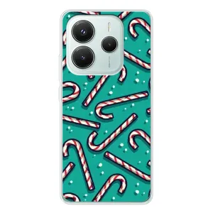Силиконовый бампер на рождество для Xiaomi Redmi Note 14 5G (Леденцы)