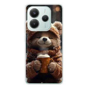 Друкований чохол 'Звірята з кавою' для Xiaomi Redmi Note 14 5G (Ведмедик з кавою)