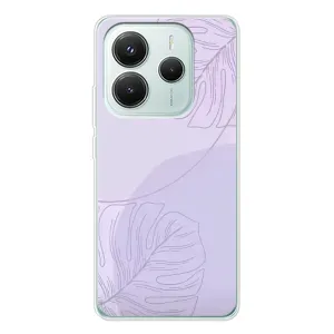 Чохол квітковий дизайн для Xiaomi Redmi Note 14 5G (Монстера фіолетова)