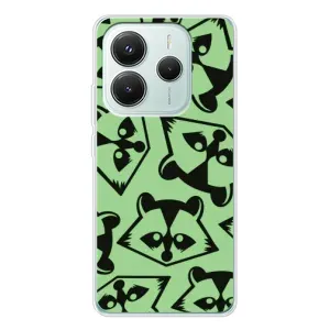 Силиконовый Чехол с Енотами на Xiaomi Redmi Note 14 5G (Мордочки Енота)