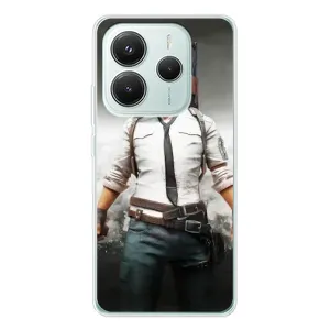 Силиконовый чехол с картинкой "Герой Pubg" на Xiaomi Redmi Note 14 5G (Пабг)
