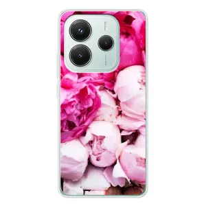 Силіконовий бампер з принтом (квіточки) на Redmi Note 14 5G (Півонії)
