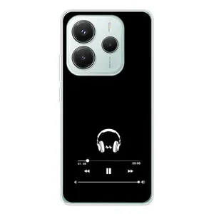 Чехол с картинками на черном фоне для Xiaomi Redmi Note 14 5G (Плеер)