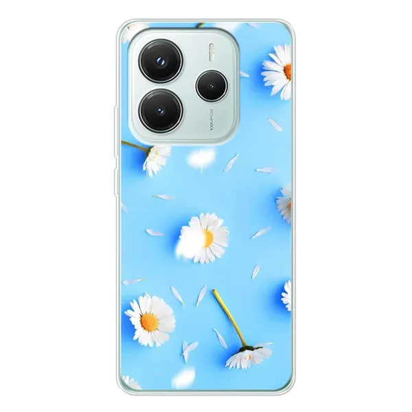 Чехол с рисунком «ромашки на голубом» для Xiaomi Redmi Note 14 5G