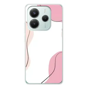Чохол квітковий дизайн для Xiaomi Redmi Note 14 5G (Рожевий фон)