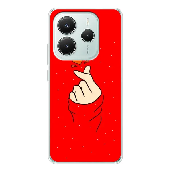 Чехол с рисунком «Сердце на красном» для Xiaomi Redmi Note 14 5G Чехол с рисунком «Сердце на красном» для Xiaomi Redmi Note 14 5G