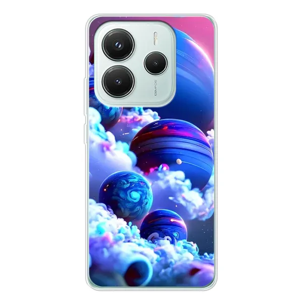 Чехол с рисунком «Синие планеты» для Xiaomi Redmi Note 14 5G Чехол с рисунком «Синие планеты» для Xiaomi Redmi Note 14 5G