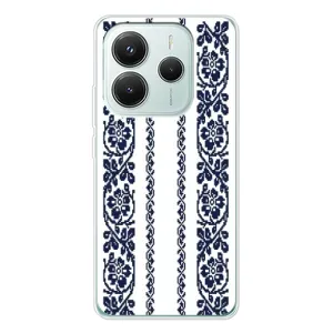 Силиконовый Чехол на Xiaomi Redmi Note 14 5G с картинкой Вышиванки (Синяя вышиванка)