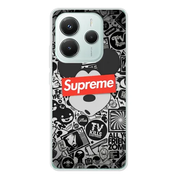 Чехол с рисунком «Supreme Маус» для Xiaomi Redmi Note 14 5G Чехол с рисунком «Supreme Маус» для Xiaomi Redmi Note 14 5G
