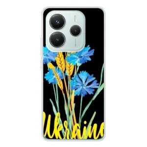 Чехол на Xiaomi Redmi Note 14 5G Украинский дизайн (Ukraine в цветочках)