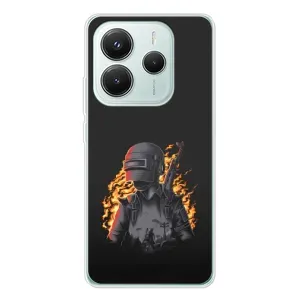 Чохол з картинкою "Герой Pubg" на Xiaomi Redmi Note 14 5G (В полум'ї)