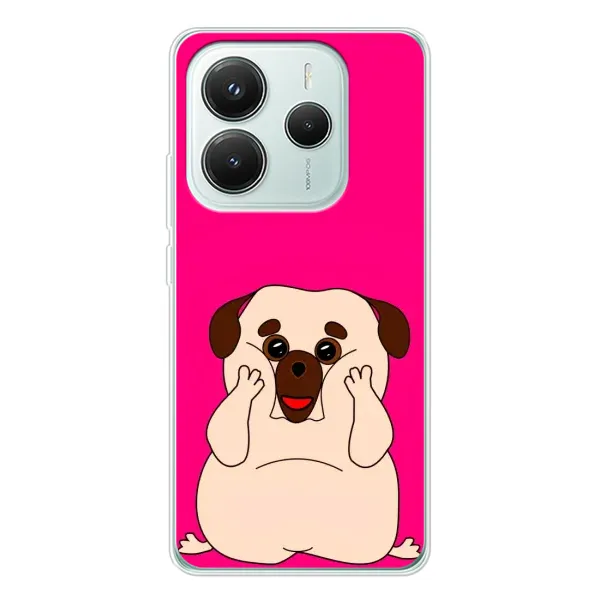 Чехол с рисунком «Веселый Мопсик» для Xiaomi Redmi Note 14 5G Чехол с рисунком «Веселый Мопсик» для Xiaomi Redmi Note 14 5G