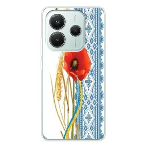 Силиконовый Чехол на Xiaomi Redmi Note 14 5G с картинкой Вышиванки (Вышиванка с цветком)