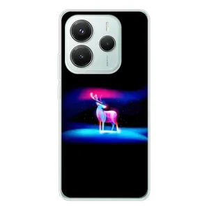 Силіконовий бампер з картинкою звірів для Xiaomi Redmi Note 14 5G (Яскравий олень)