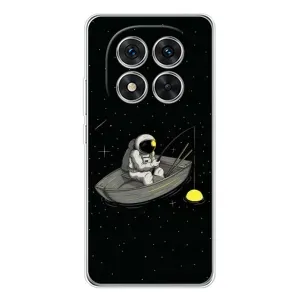 Силиконовый Чехол с принтом "Космонавты" на Xiaomi Redmi Note 14 Pro 5G (Космонавт на рыбалке)
