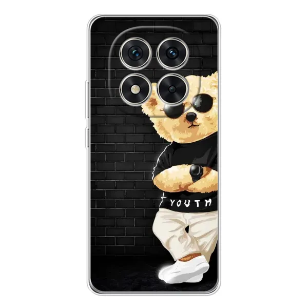 Чехол с рисунком «Мишка в очках» для Xiaomi Redmi Note 14 Pro 5G