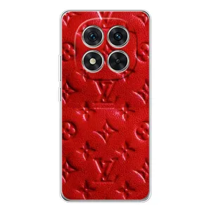 Текстурный Чехол Louis Vuitton для Редми Ноут 14 Про Плюс (Красный ЛВ)