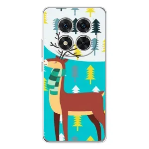 Силиконовый бампер с картинкой животных для Xiaomi Redmi Note 14 Pro Plus (Олень с шарфом)
