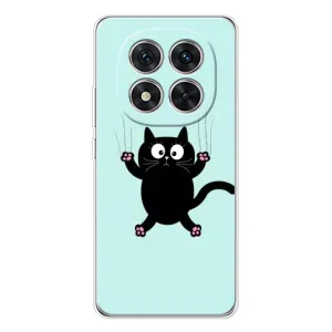 Силиконовый чехол с котиком для Xiaomi Redmi Note 14 Pro Plus (Падающий кот)