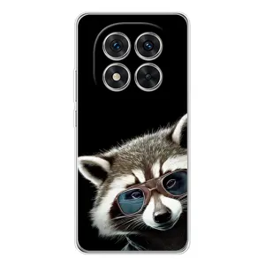 Силиконовый Чехол с Енотами на Xiaomi Redmi Note 14 Pro Plus (Стильный Енот)