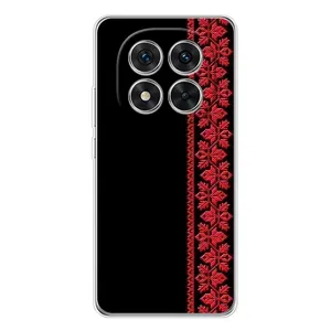 Силиконовый Чехол на Xiaomi Redmi Note 14 Pro Plus с картинкой Вышиванки (Вышиванка на черном)