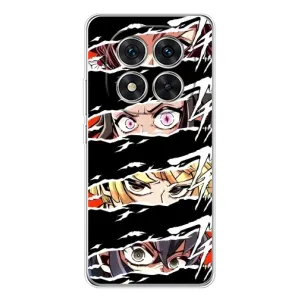 Силиконовые чехлы с глазами Anime для Редми Ноут 14 Про (Глаза на чорном)