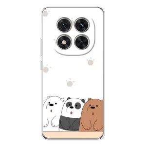 Чехлы с изображением разных животных для Xiaomi Redmi Note 14 Pro (Удивленные медвеженки)