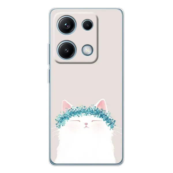 Чехол с рисунком «Белый котик» для Xiaomi Redmi Note 14S