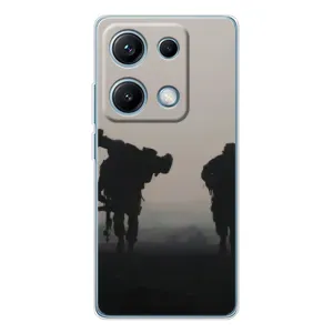 Чехлы на военную тематику для Xiaomi Redmi Note 14S (Бой солдат)