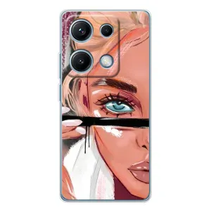 Силиконовый Чехол на Xiaomi Redmi Note 14S с картинкой Стильных Девушек (Девушка и ресницы)