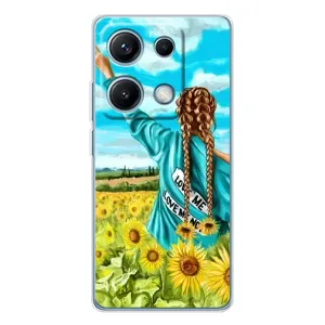 Чехол Стильные девушки на Xiaomi Redmi Note 14S (Девушка на поле)